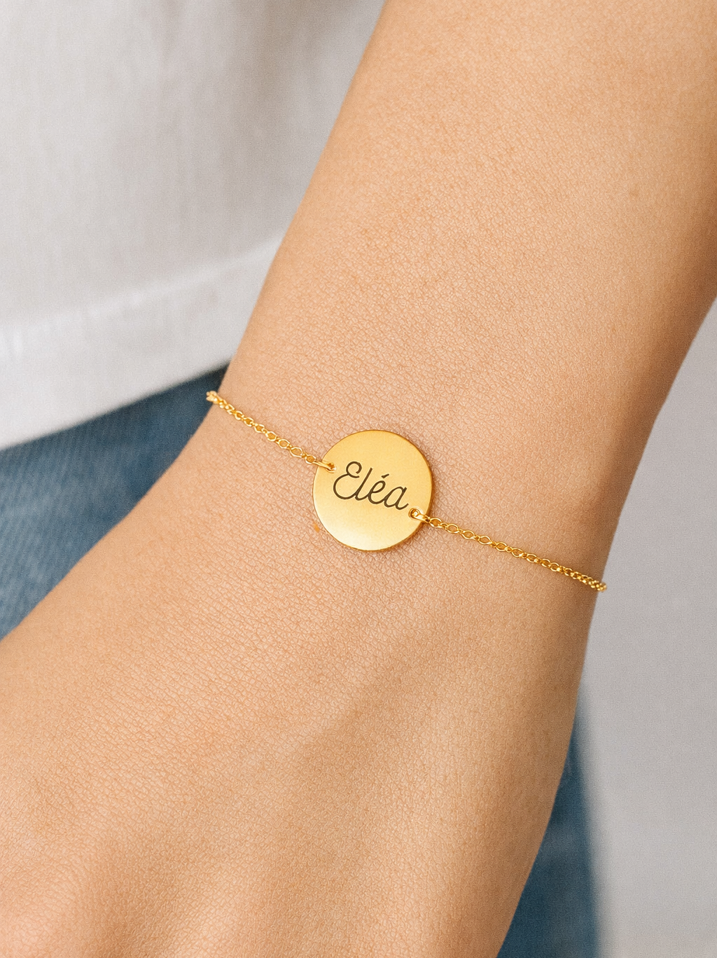 Bracelet Médaille Gravée Personnalisé – Acier Inoxydable