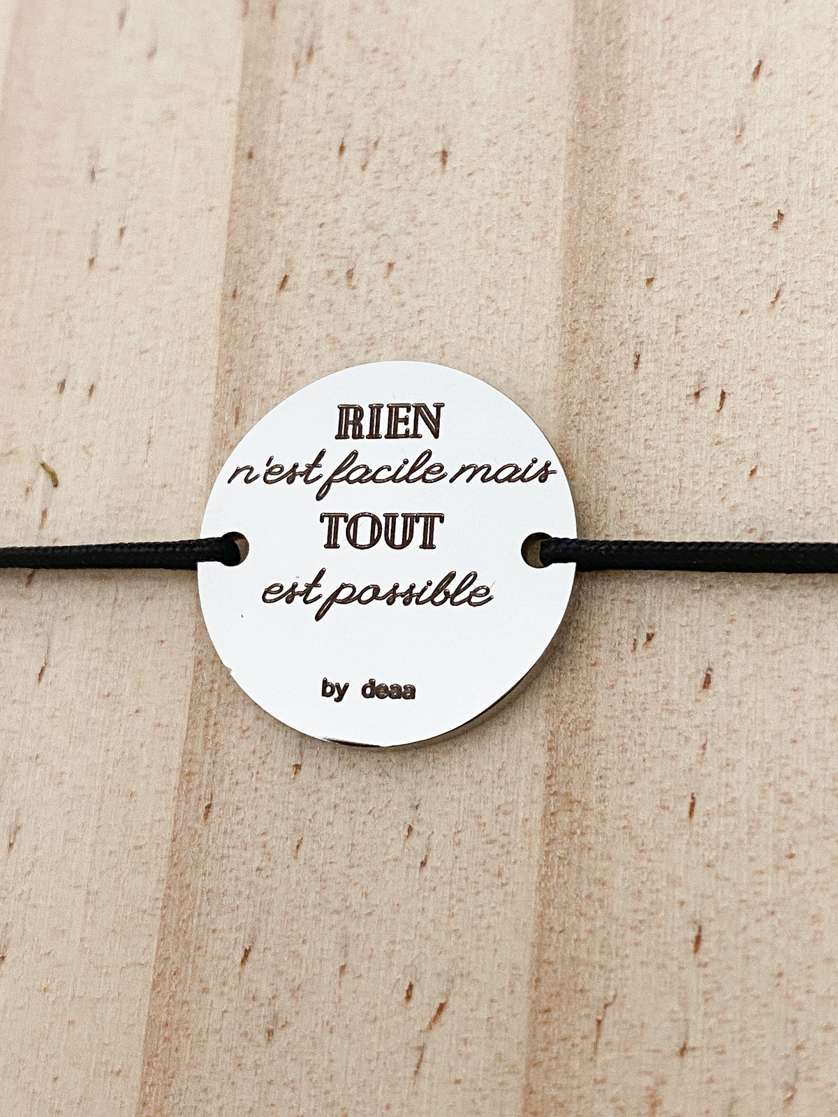 Rien n'est Facile mais Tout est Possible – Bracelet Médaillon