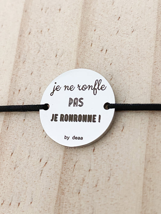 Bracelet "je ne ronfle pas je ronronne"