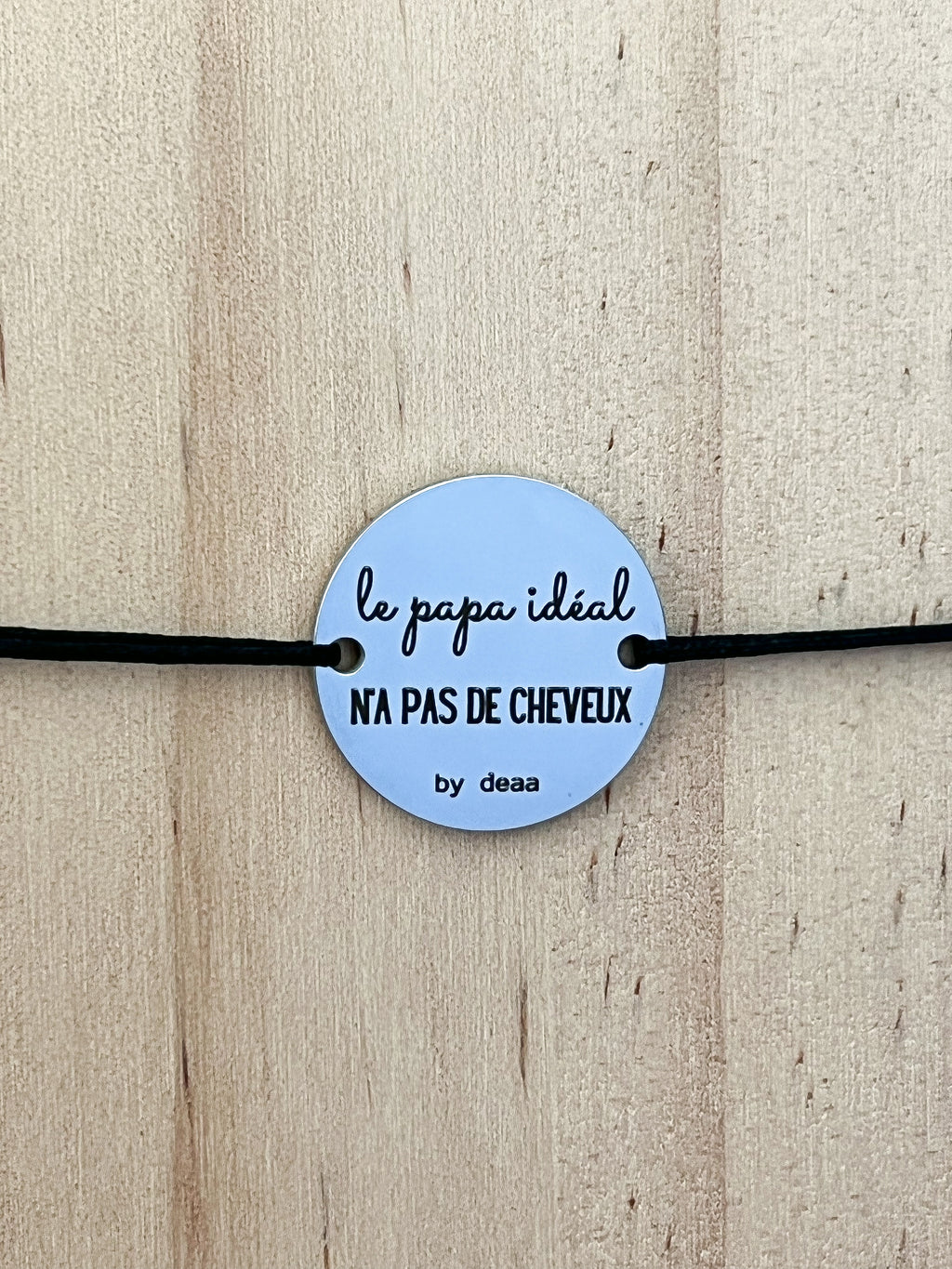 Le Papa Idéal n'a pas de Cheveux – Bracelet Médaillon