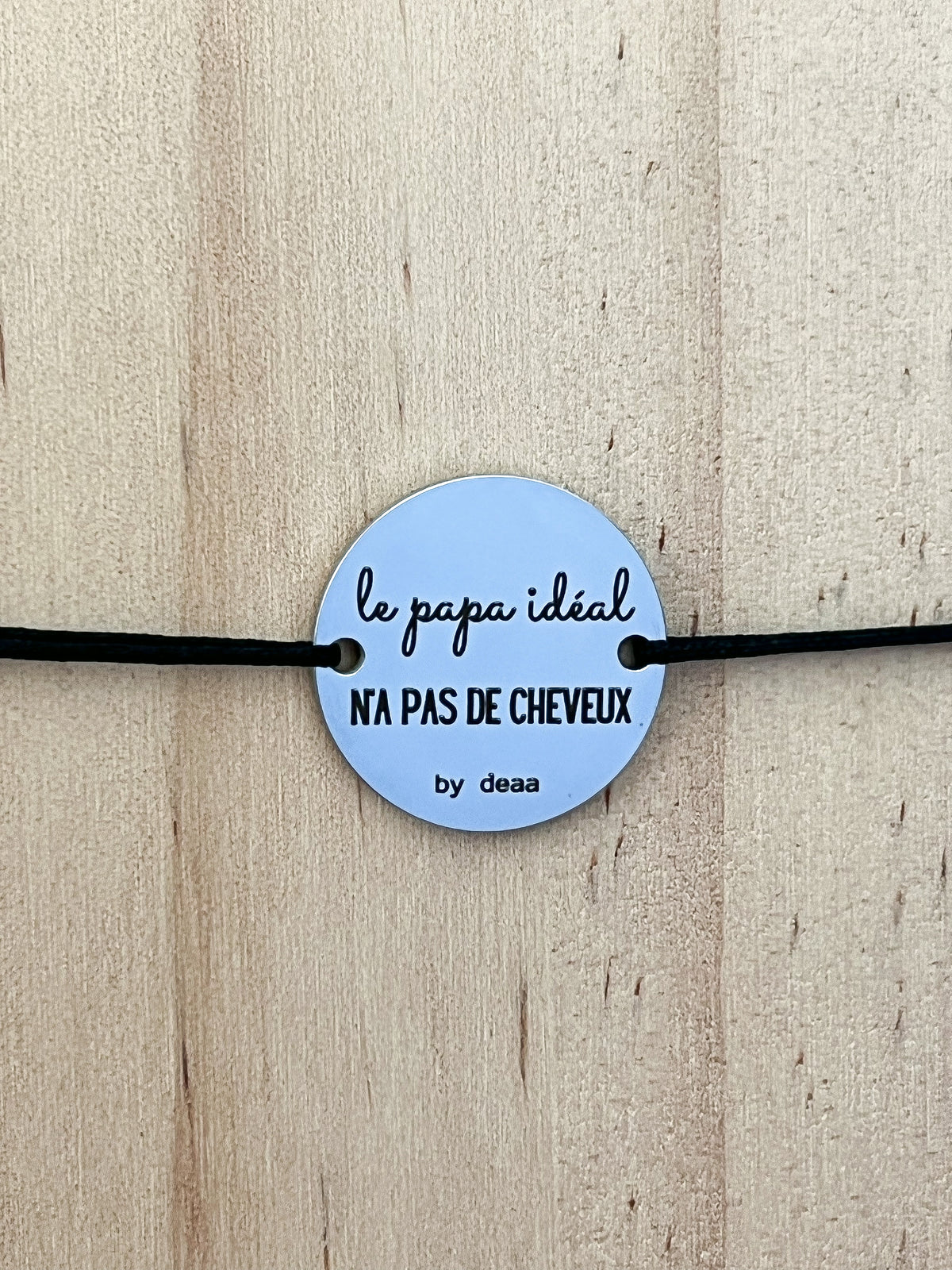 Le Papa Idéal n'a pas de Cheveux – Bracelet Médaillon