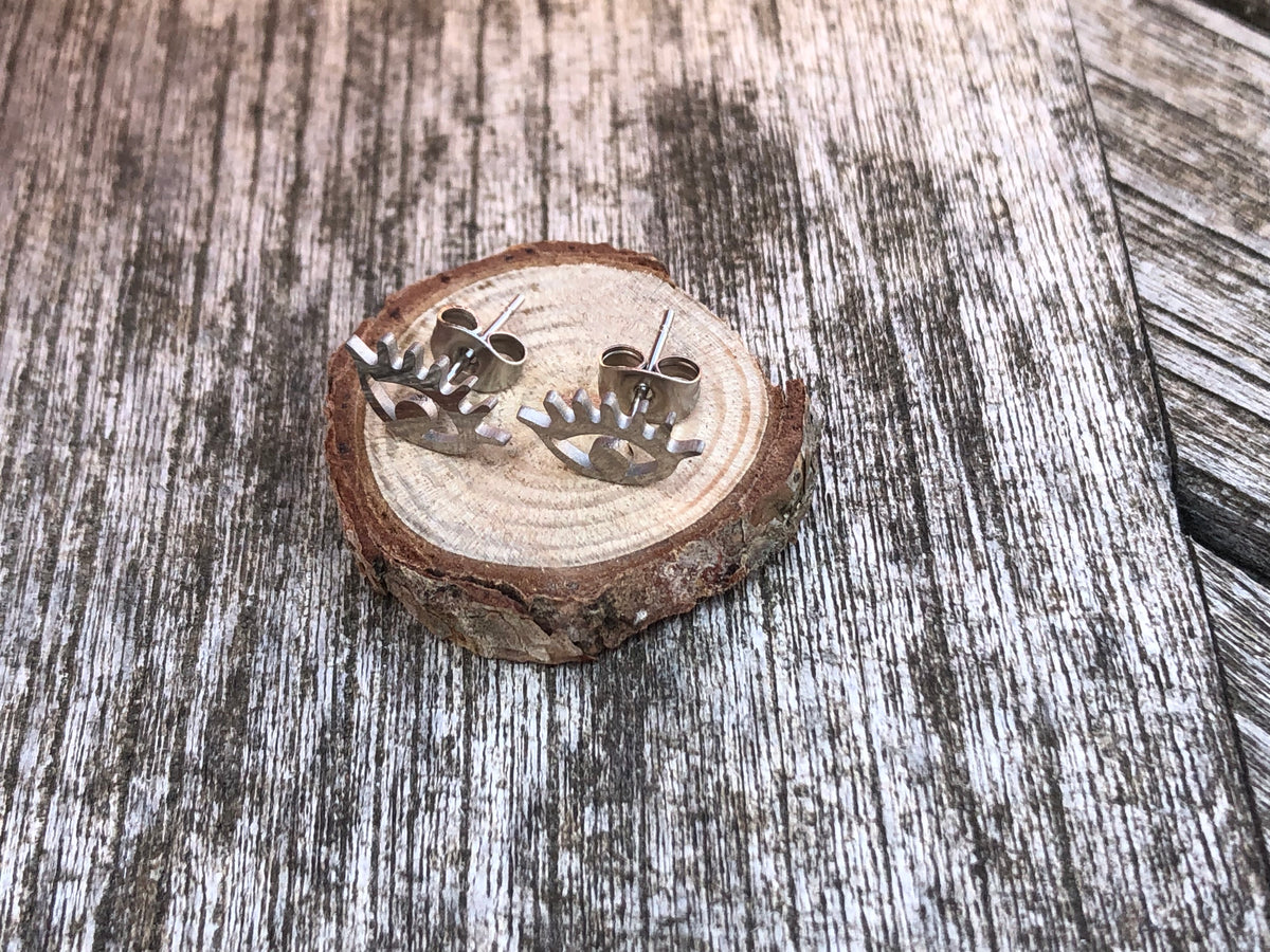 Pendientes de acero inoxidable Métis, ojo, color plata.