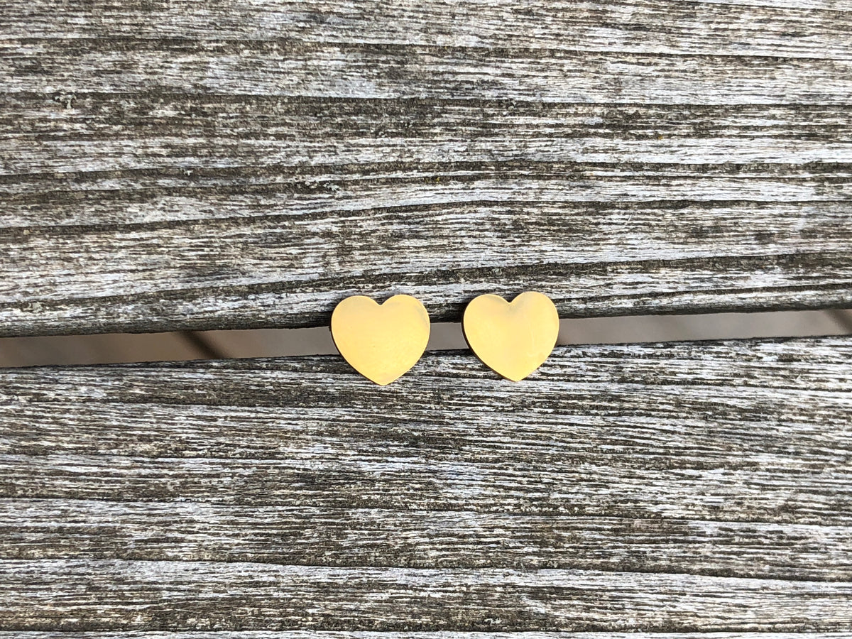 Pendientes de acero inoxidable Métis, corazón de oro.