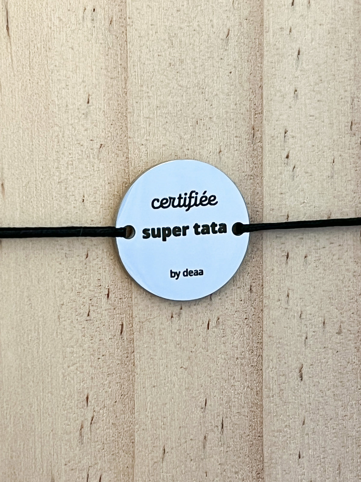 Certifiée Super Tata – Bracelet Médaillon