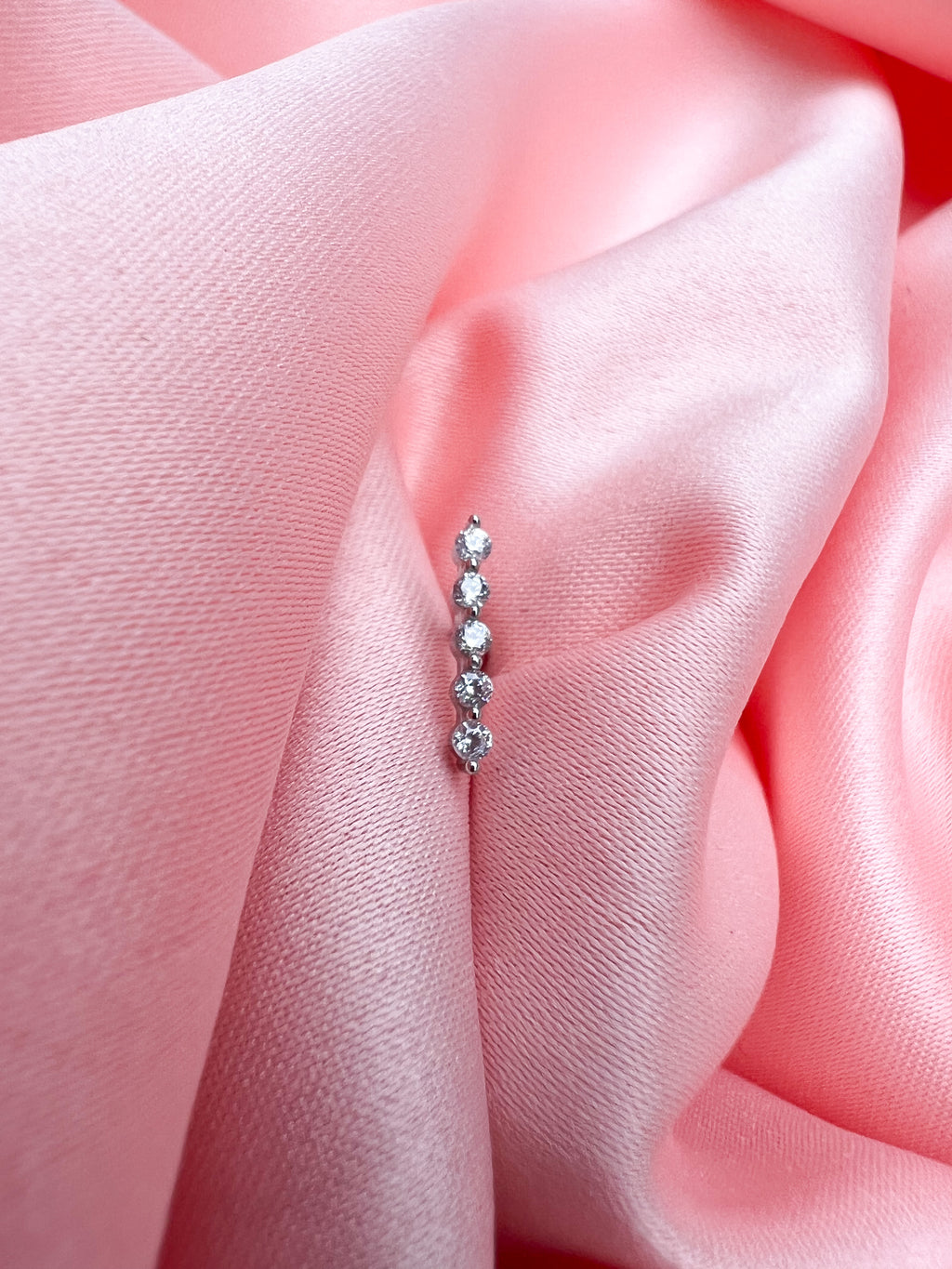 Piercing Ligne 5 Strass – Argent 925
