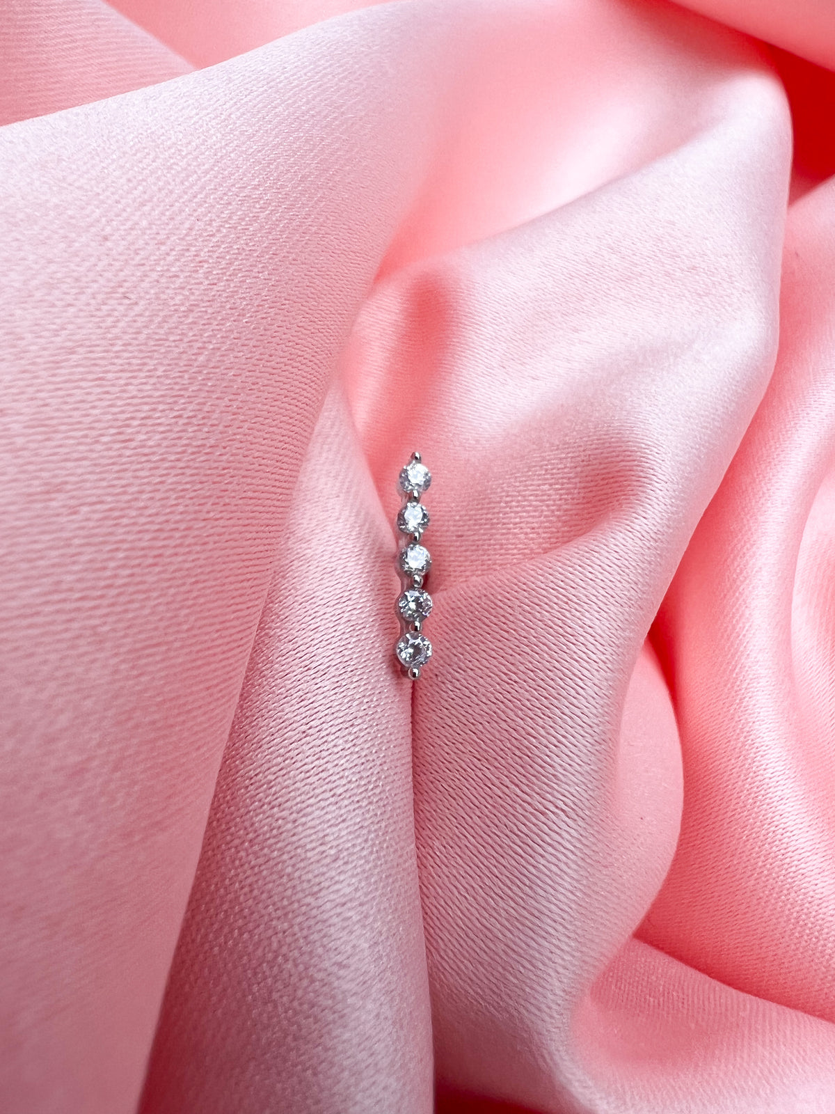 Piercing Ligne 5 Strass – Argent 925