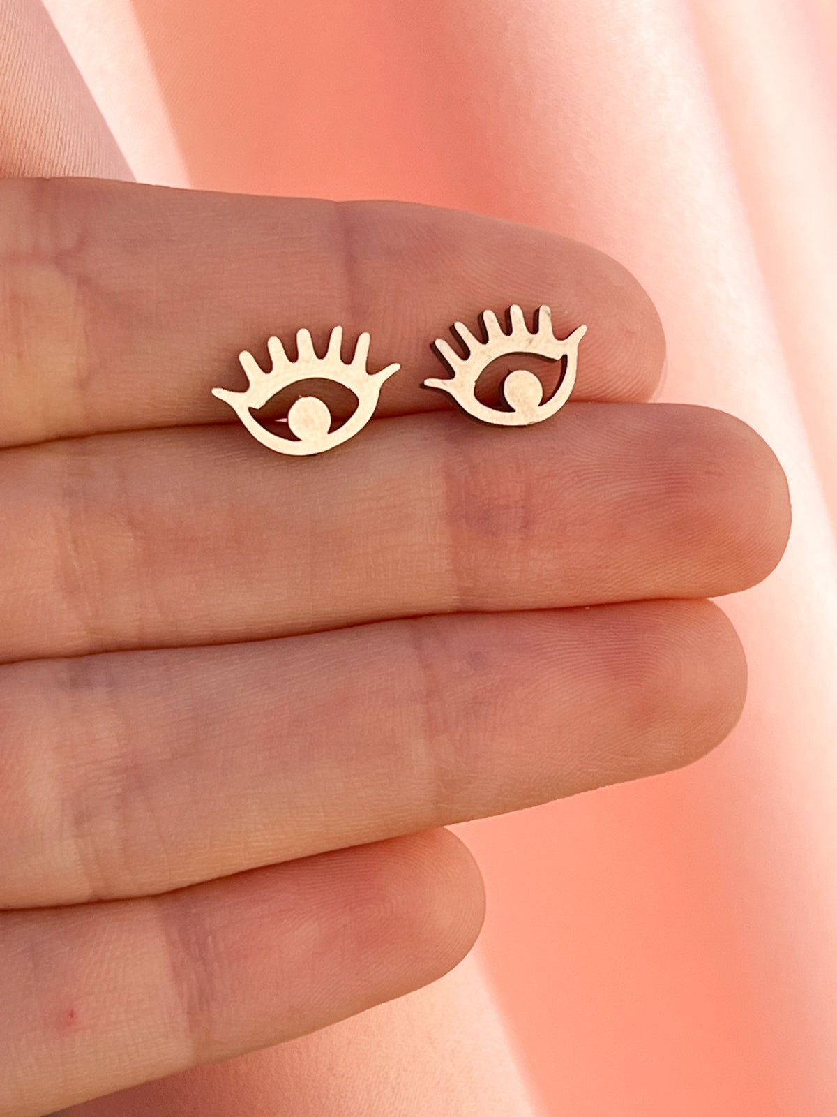 Pendientes de acero inoxidable Métis, ojo, color plata.
