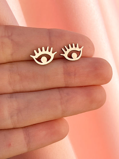 Pendientes de acero inoxidable Métis, ojo, color plata.