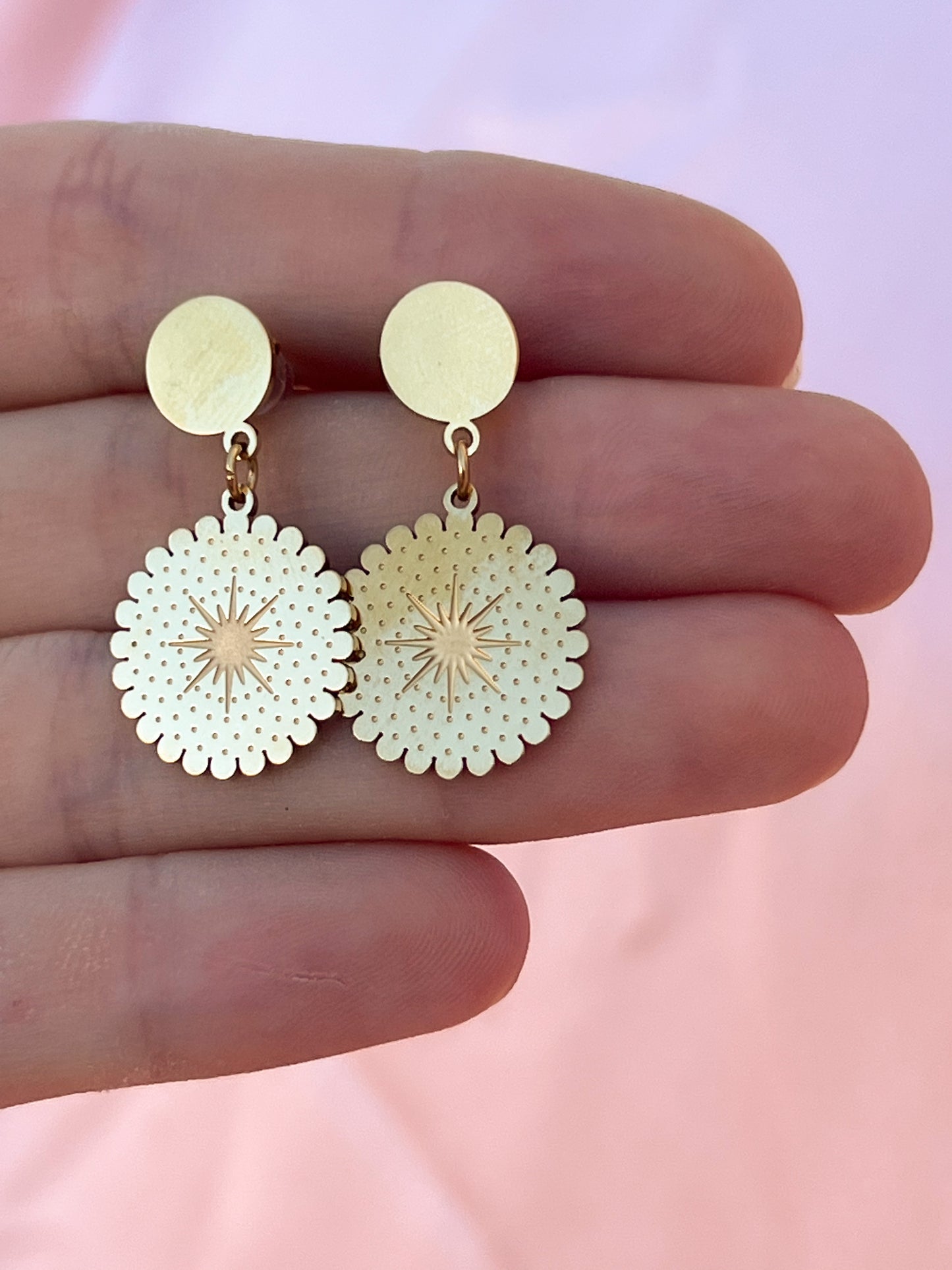 Boucles d’oreilles motif soleil