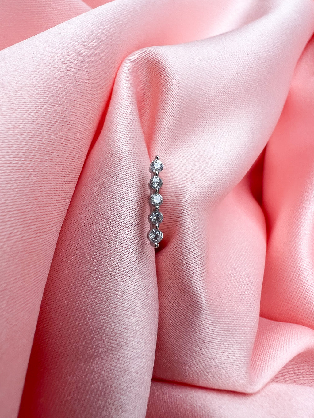 Piercing Ligne 5 Strass – Argent 925