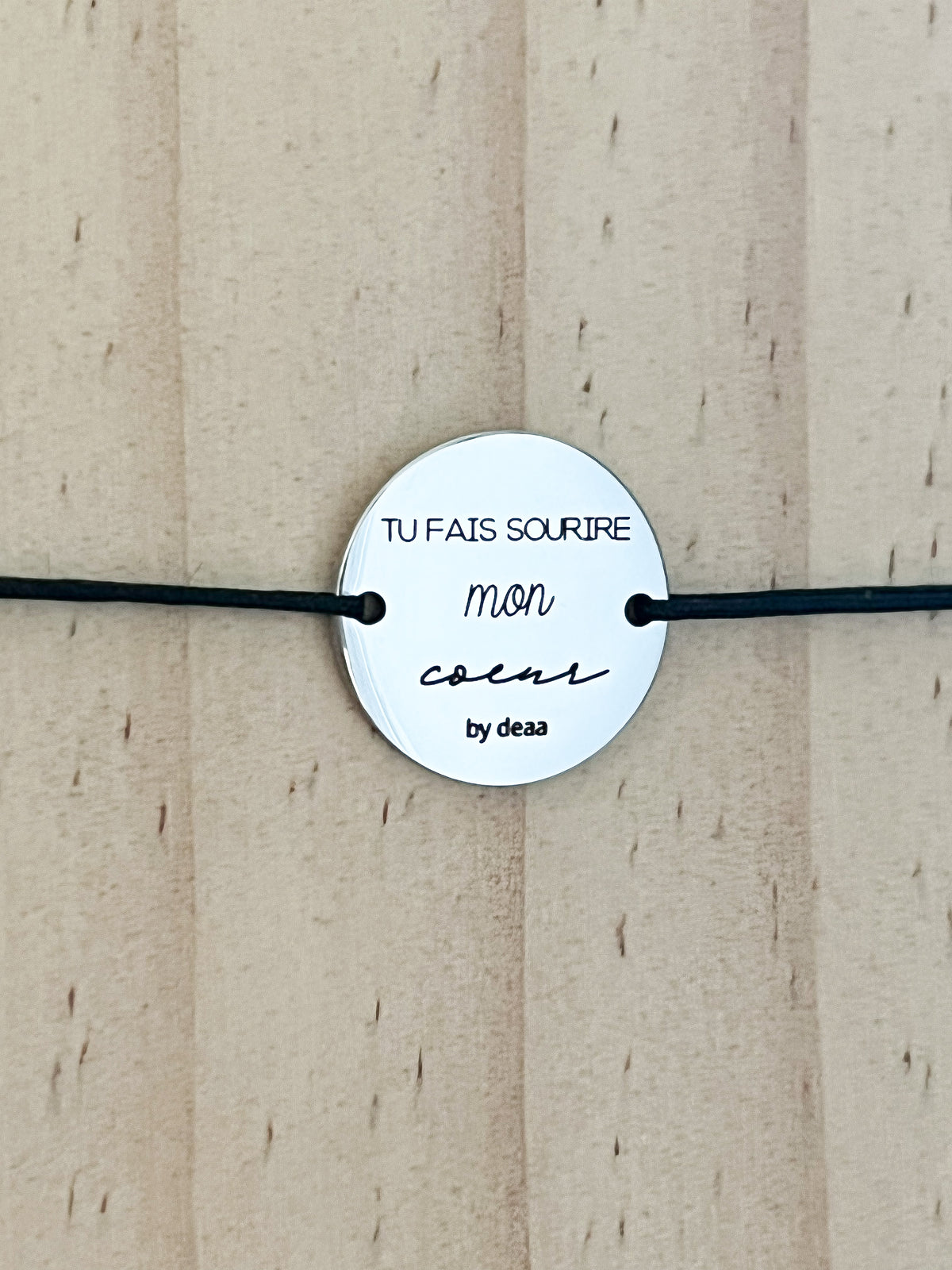 Tu Fais Sourire Mon Cœur – Bracelet Médaillon