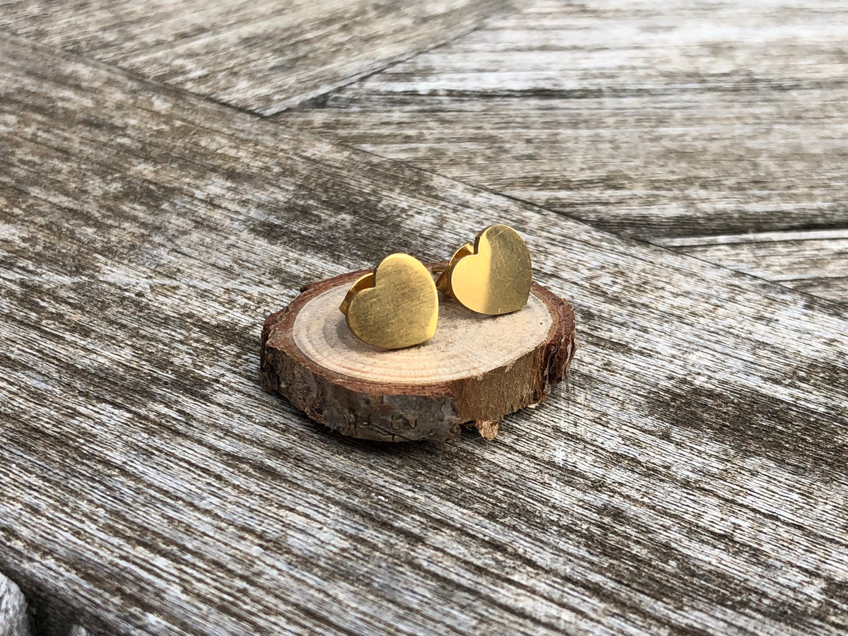 Pendientes de acero inoxidable Métis, corazón de oro.