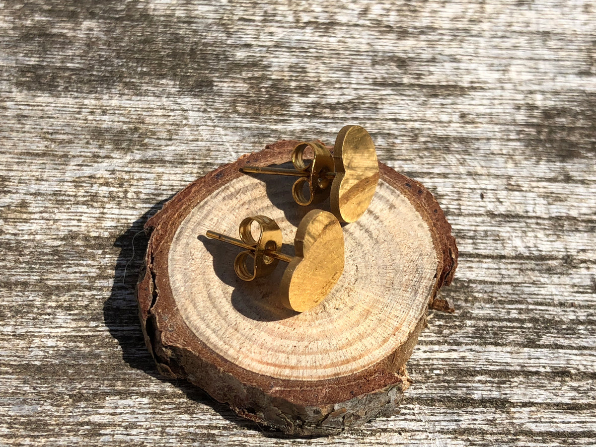 Pendientes de acero inoxidable Métis, corazón de oro.