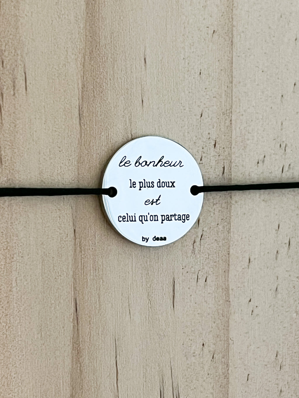 Le Bonheur le Plus Doux est Celui qu'on Partage – Bracelet Médaillon