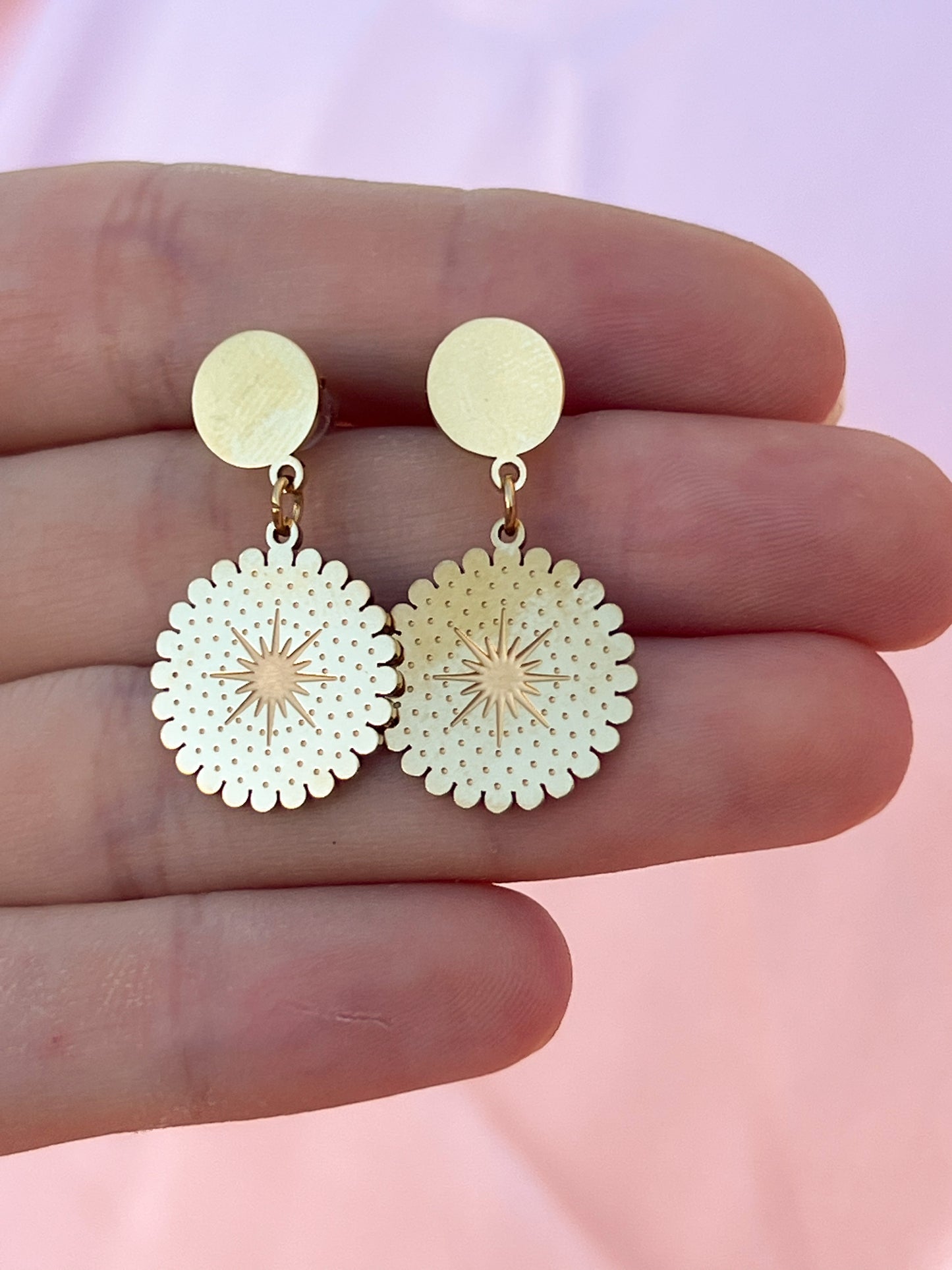 Boucles d’oreilles motif soleil