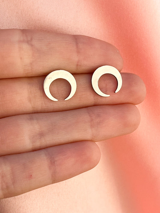 Metis stainless steel earrings, crescent