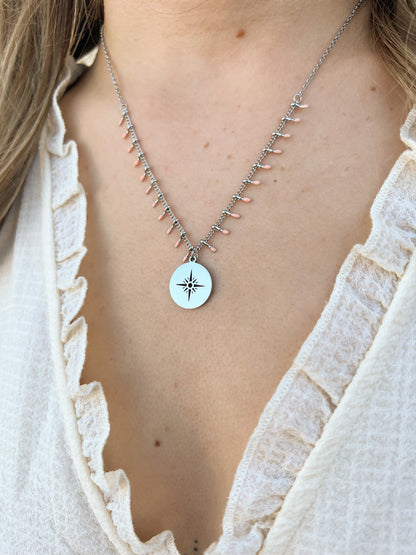 Collier étoile, beige