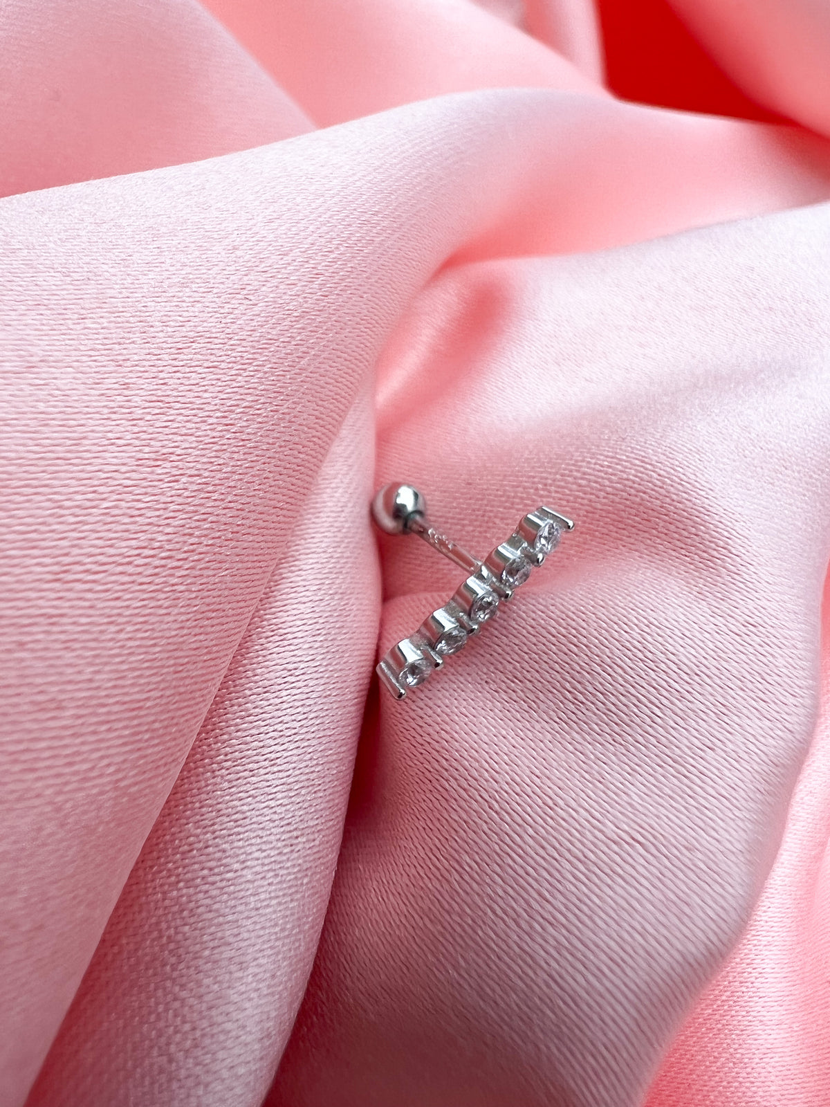 Piercing Ligne 5 Strass – Argent 925