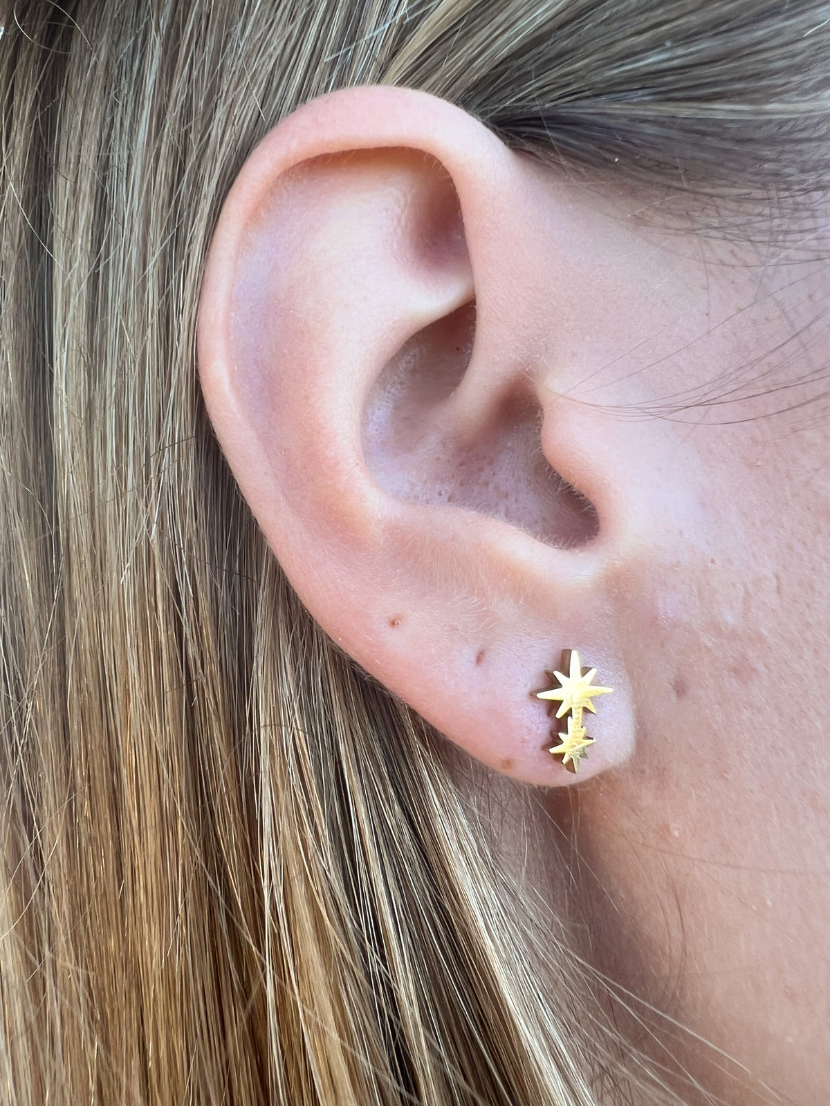 Boucles d’oreilles double étoiles