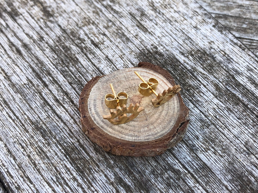 Earrings stainless steel Métis, eye gold