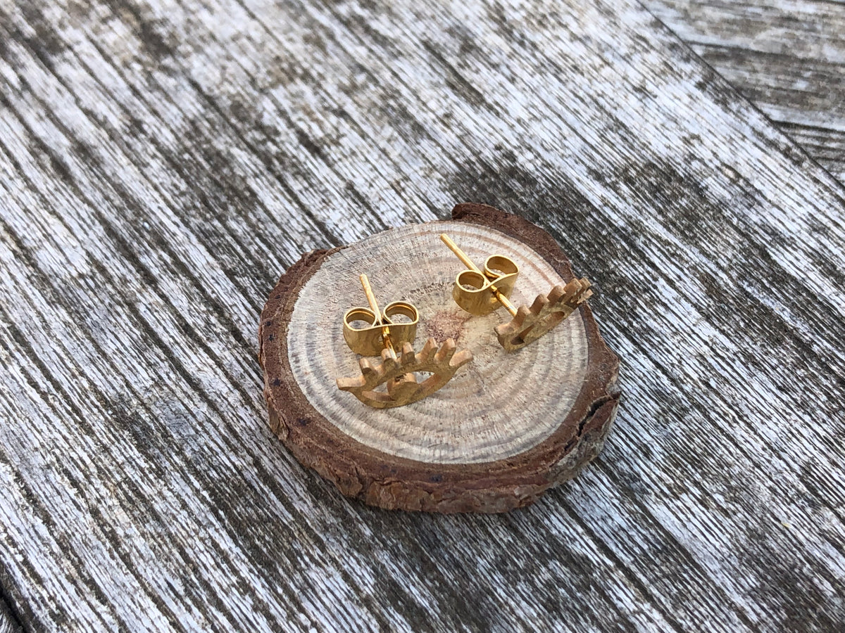 Pendientes de acero inoxidable Métis, ojo de oro