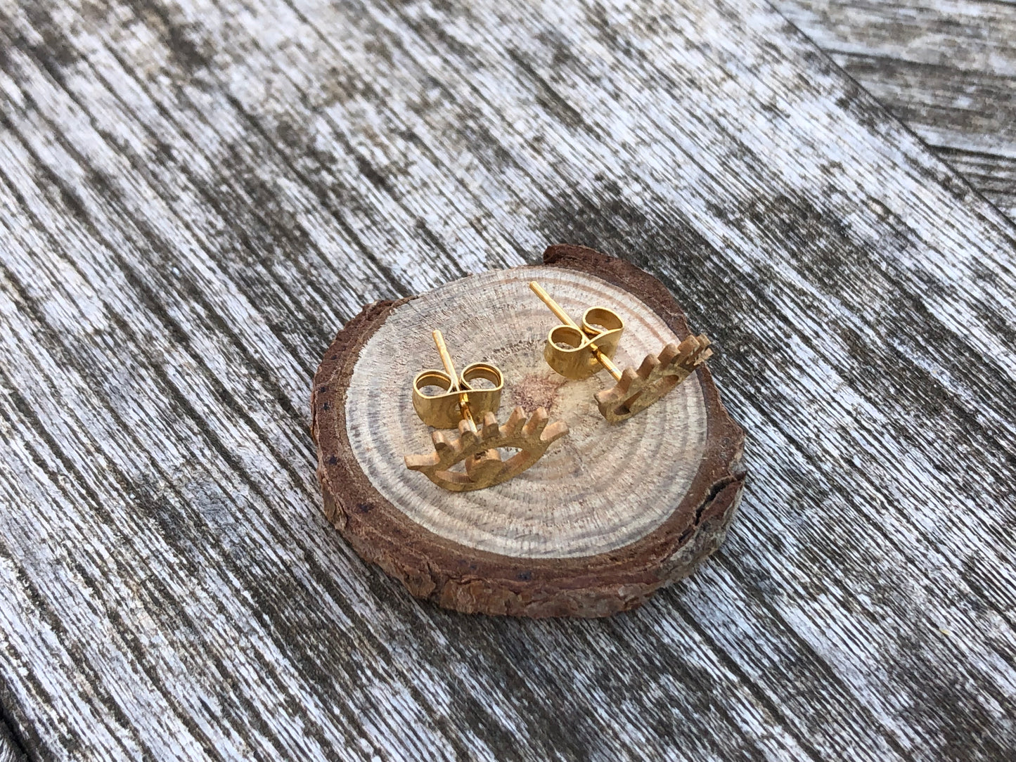 Earrings stainless steel Métis, eye gold