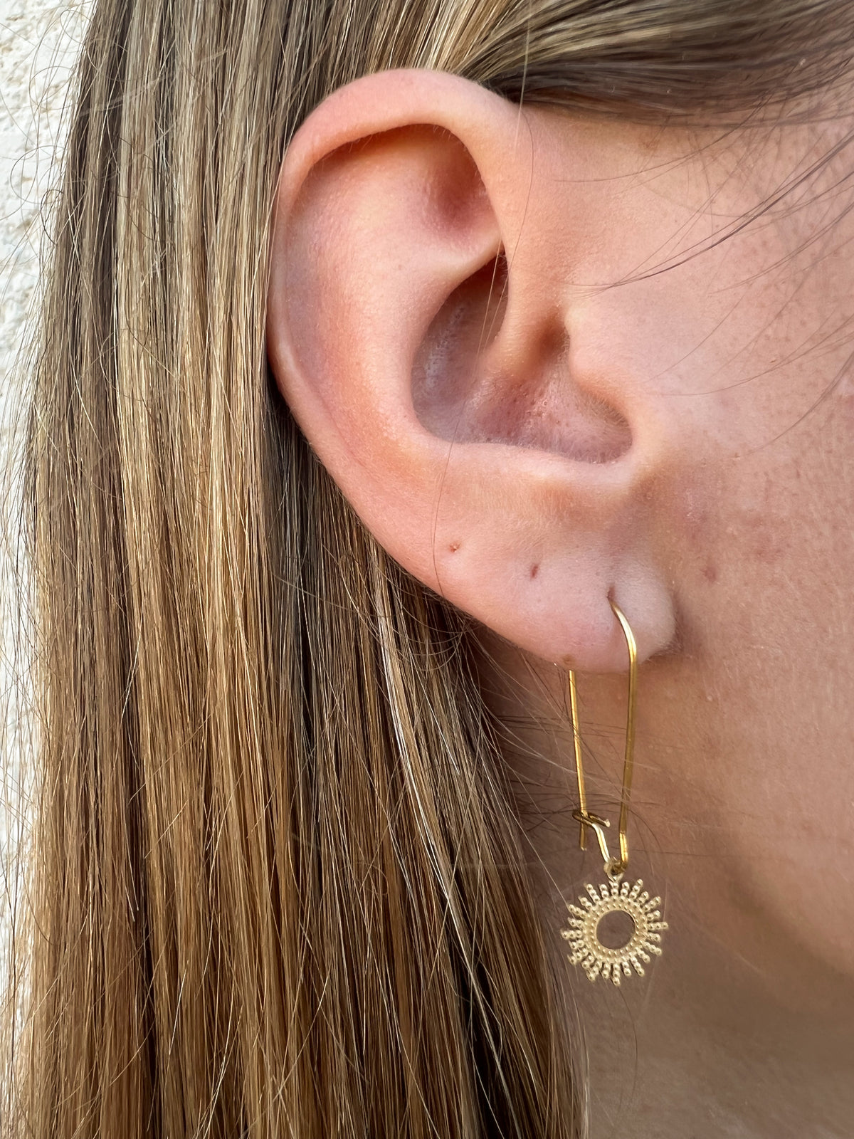 Boucles d’oreilles, pendantes soleil