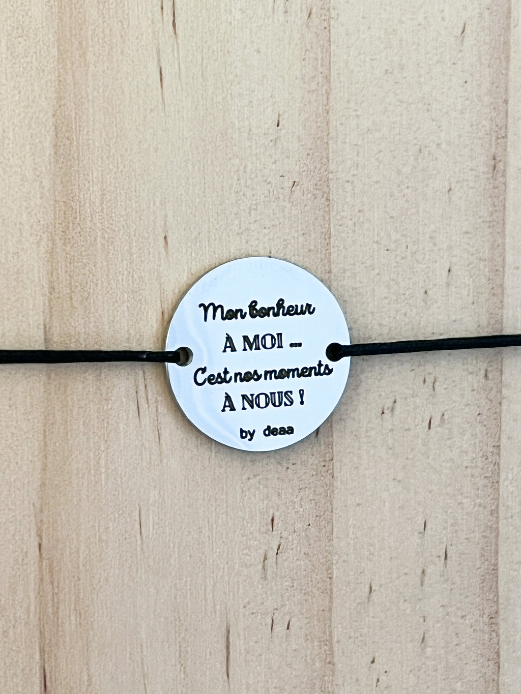 Mon Bonheur à Moi, c'est Nos Moments à Nous – Bracelet Médaillon