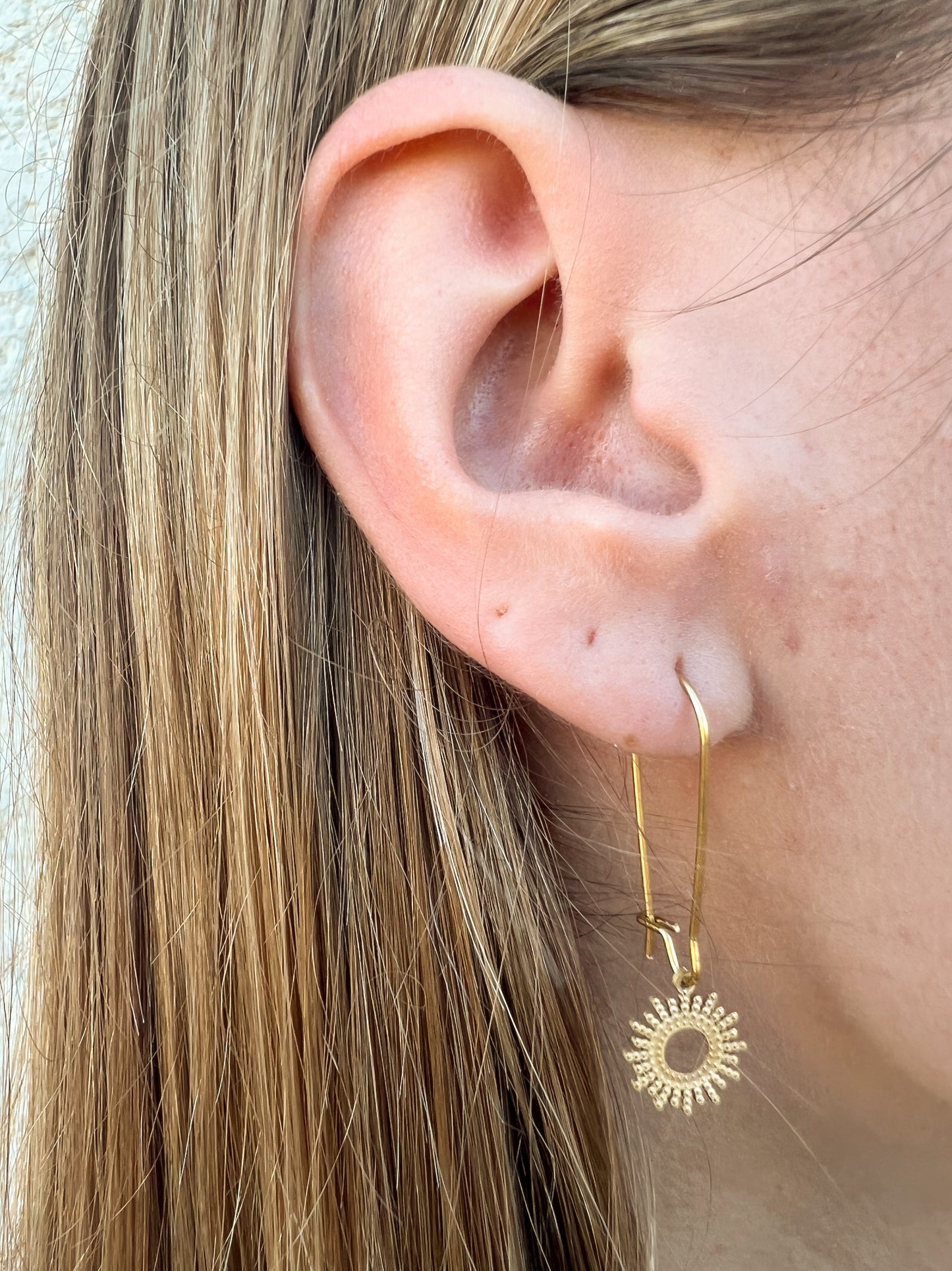 Boucles d’oreilles, pendantes soleil
